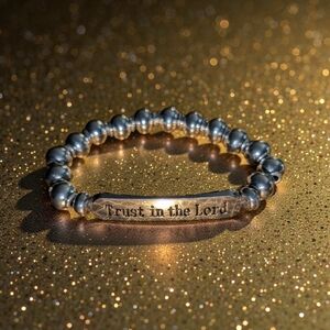 Faith-Inspired Silver Tones Metallic Bracelet - Trust In The Lord